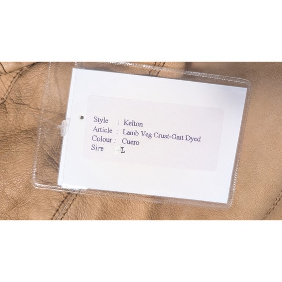 Mens Tan Nappa Leather Jacket Cowboy Western Style Star Embroidery Size L - Picture 9 of 11